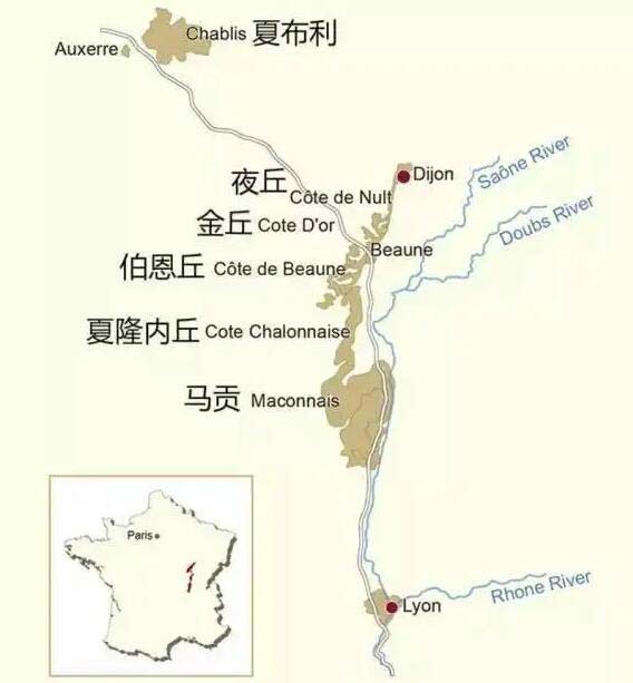 夜丘和伯恩丘又合称为金丘，是法国勃艮第葡萄酒核心产区1.jpg
