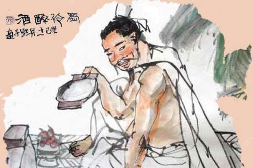刘伶醉酒，扔进酒缸三天不死